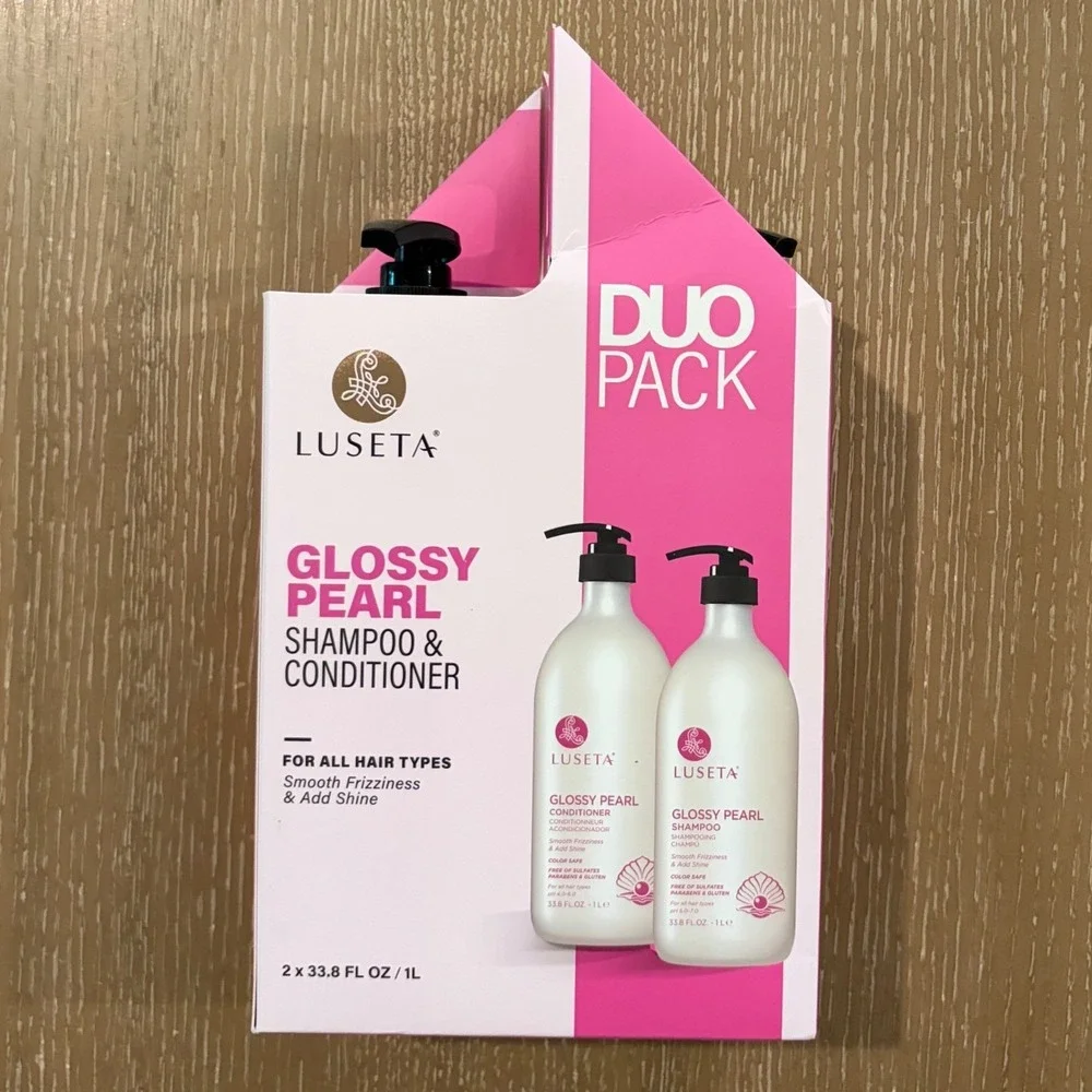 Luseta Glossy Pearl Shampoo and Conditioner Duo Pack 33.8oz 1L Frizz Smoothing